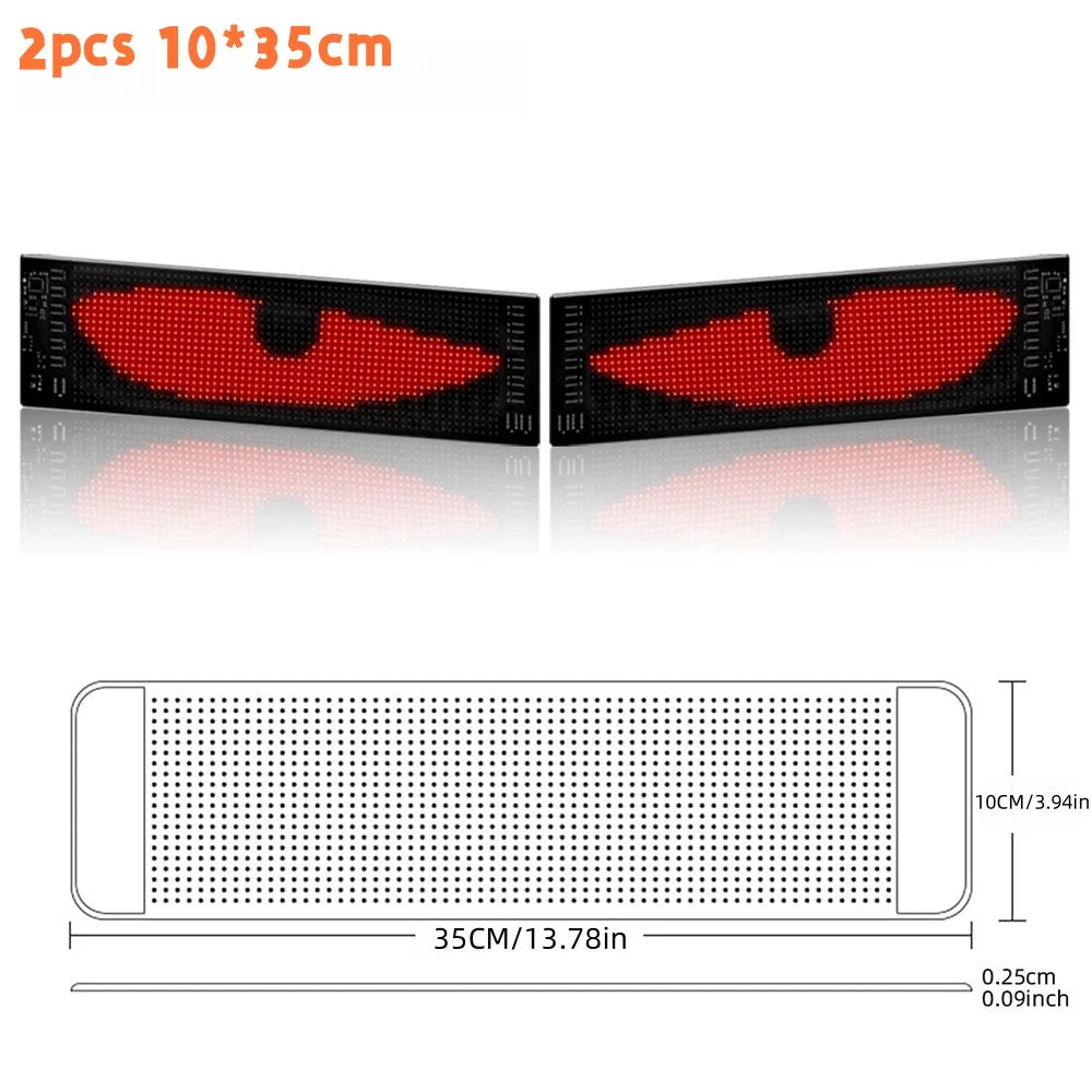 USB Dynamic Devil Eyes Truck Windshield Scrolling Advertising APP Bluetooth Control Automotive DIY LED Matrix Pixel Board Remote