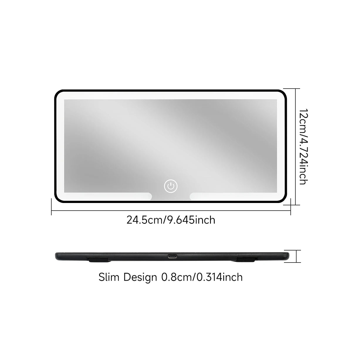 Car Sun Visor Vanity HD Mirror With LED Ultra Thin Three Gear Adjustment Car Interior Female Cosmetic Makeup Mirror For Women