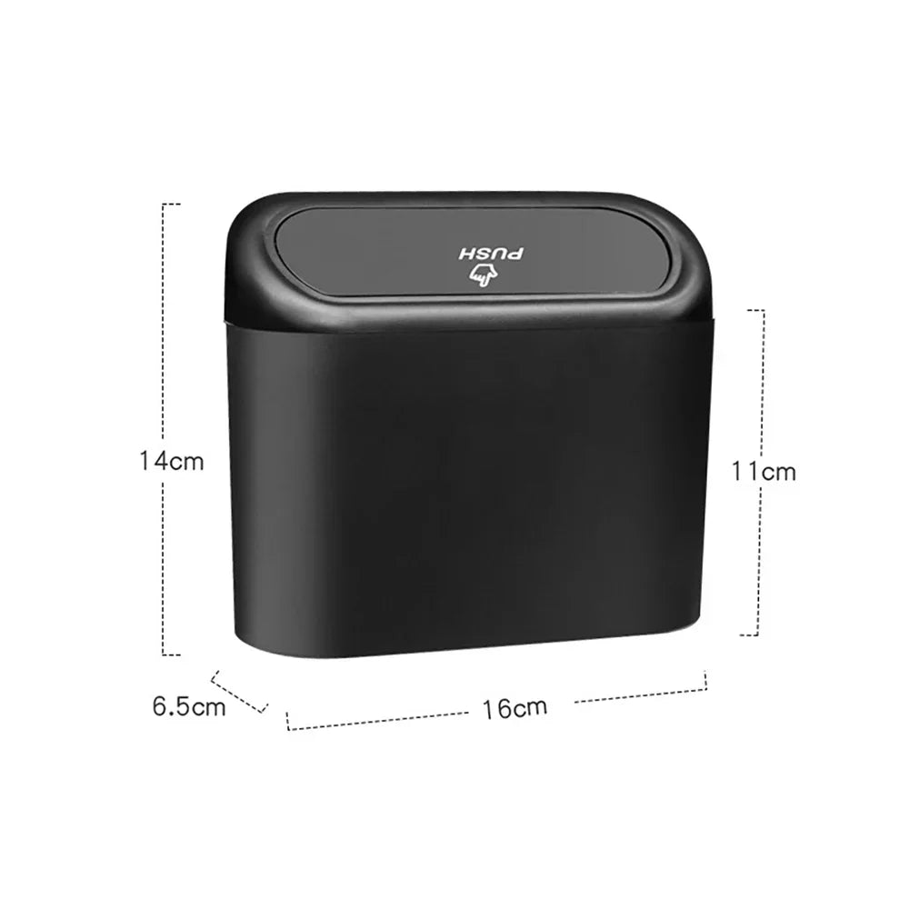 Car Trash Can Hanging Trash Bin ABS Pressing Hard Garbage Box With Lid Universal Multifunctional Folding Rear Row Organizer