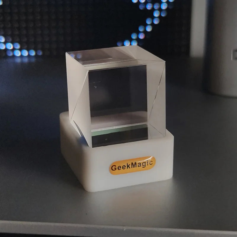 GeekMagic GIFTV Crystal Cube: Smart Holographic Weather Station & Digital Photo Display