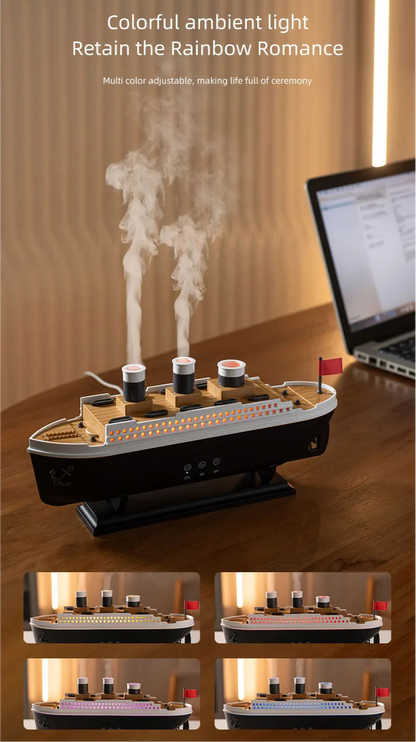 Luxury Ocean Liner Electric Aroma Air Humidifier Cruise Ship Model Aromatherapy Diffuser for Home Room Decorate Home Appliances