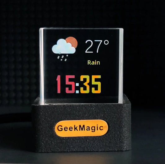 GeekMagic GIFTV Crystal Cube: Smart Holographic Weather Station & Digital Photo Display
