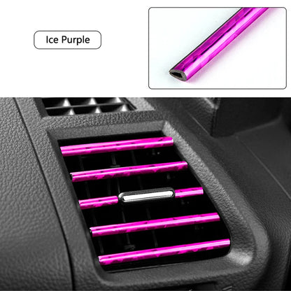 10 PCS Car Air Conditioner Outlet Decorative Soft Strip Accessories Auto Interior Grille Decorative Strip Universal U-shaped