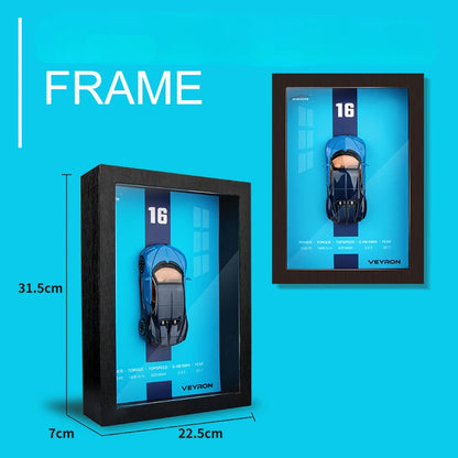 Limited Edition Car Model Photo Frame -
1:32 Scale Porsche 911, LP780-4, Veyron, Camaro, AE86, Lykan 3D Stereoscopic Alloy collectibles