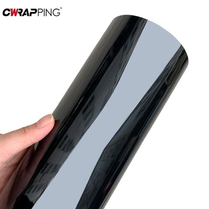 PET Glossy Black Vinyl Wrap Film Self Adhesive Waterproof Color Changing Car Sticker for Bike Scooter Motorcycle Car Accessories