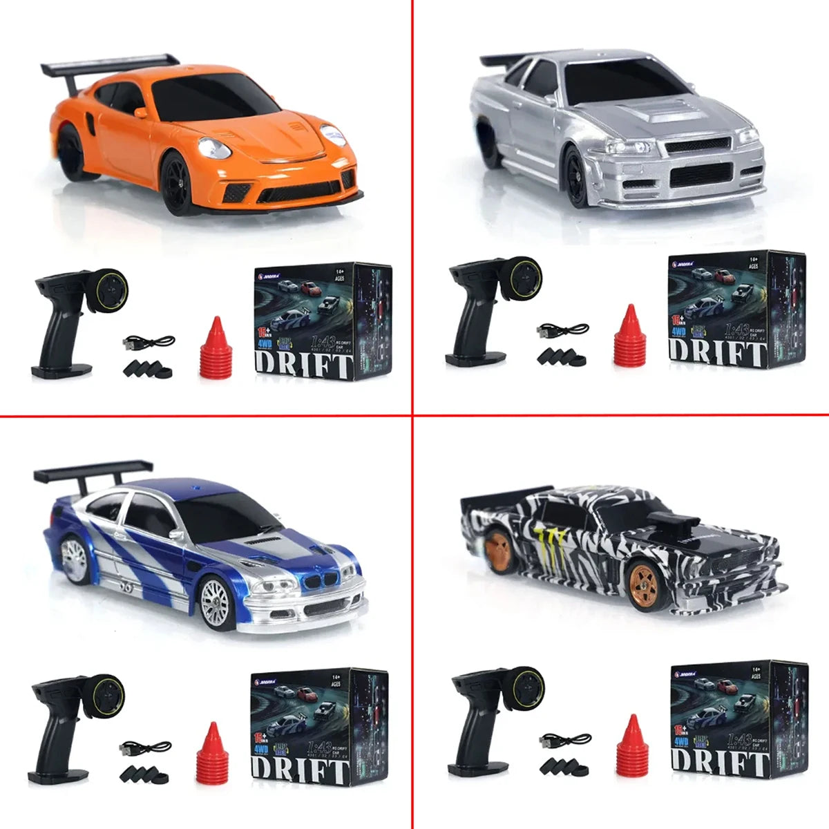 The1Whipstore - The Mini RC Drift Car High Speed, 1/43 Remote Control Four Wheel Drive Remote Controlled 2.4G