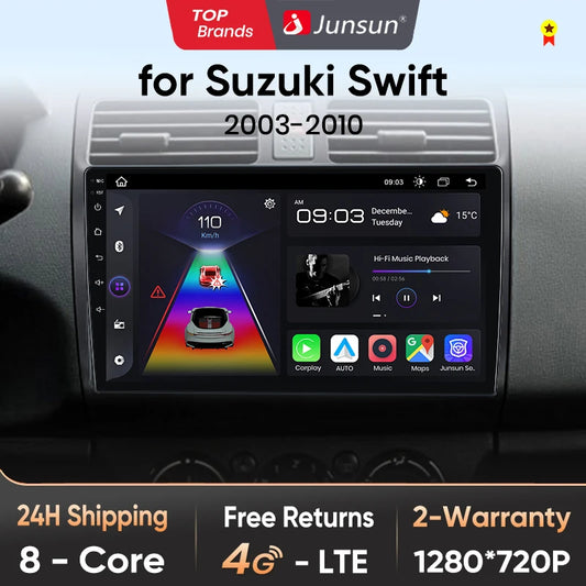 Junsun V1pro AI Voice 2 din Android Auto Radio For Suzuki Swift 2003 - 2010 Carplay 4G Car Multimedia GPS 2din autoradio