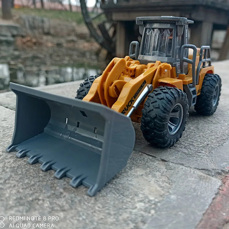 Rc Car Toys Truck 1:30 Wheel Shovel Loader 6CH 4WD Metal Remote Control Bulldozer Construction Vehicles For Boys Hobby Toy Gifts