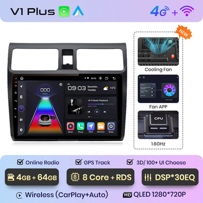 Junsun V1pro AI Voice 2 din Android Auto Radio For Suzuki Swift 2003 - 2010 Carplay 4G Car Multimedia GPS 2din autoradio