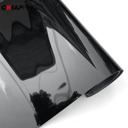 PET Glossy Black Vinyl Wrap Film Self Adhesive Waterproof Color Changing Car Sticker for Bike Scooter Motorcycle Car Accessories