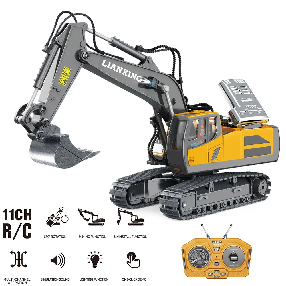 2.4Ghz Remote Control Car Rc Forklift Truck Engineering Vehicles Cranes Liftable Spray Simulated Sound Toys For Children's Gifts