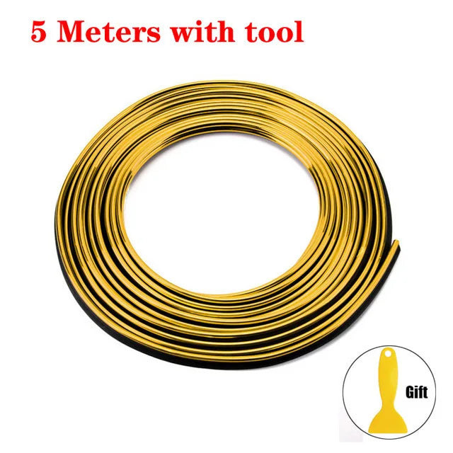 Universal Car Moulding Decoration Flexible Strips 5M/3M/1M Interior Auto Mouldings Car Cover Trim Dashboard Door Car-styling