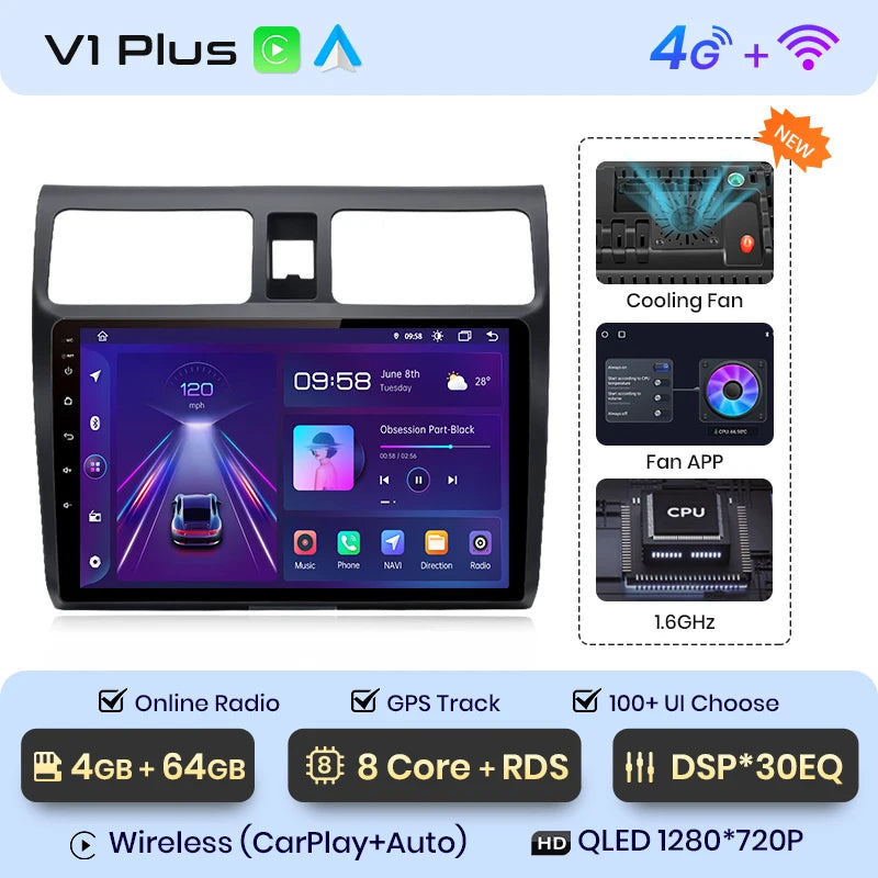 Junsun V1pro AI Voice 2 din Android Auto Radio For Suzuki Swift 2003 - 2010 Carplay 4G Car Multimedia GPS 2din autoradio