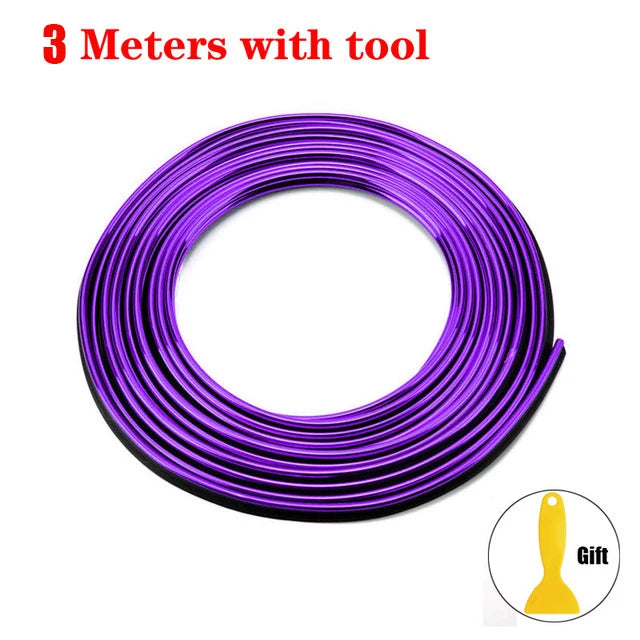 Universal Car Moulding Decoration Flexible Strips 5M/3M/1M Interior Auto Mouldings Car Cover Trim Dashboard Door Car-styling