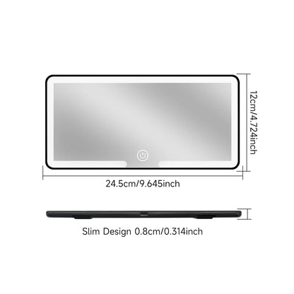 Car Sun Visor Vanity HD Mirror With LED Ultra Thin Three Gear Adjustment Car Interior Female Cosmetic Makeup Mirror For Women