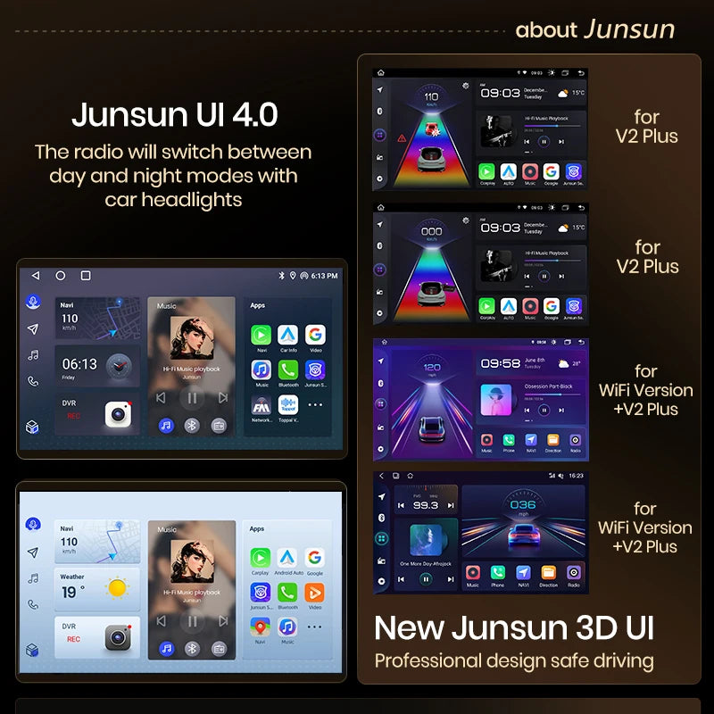 Junsun V1pro AI Voice 2 din Android Auto Radio For Suzuki Swift 2003 - 2010 Carplay 4G Car Multimedia GPS 2din autoradio
