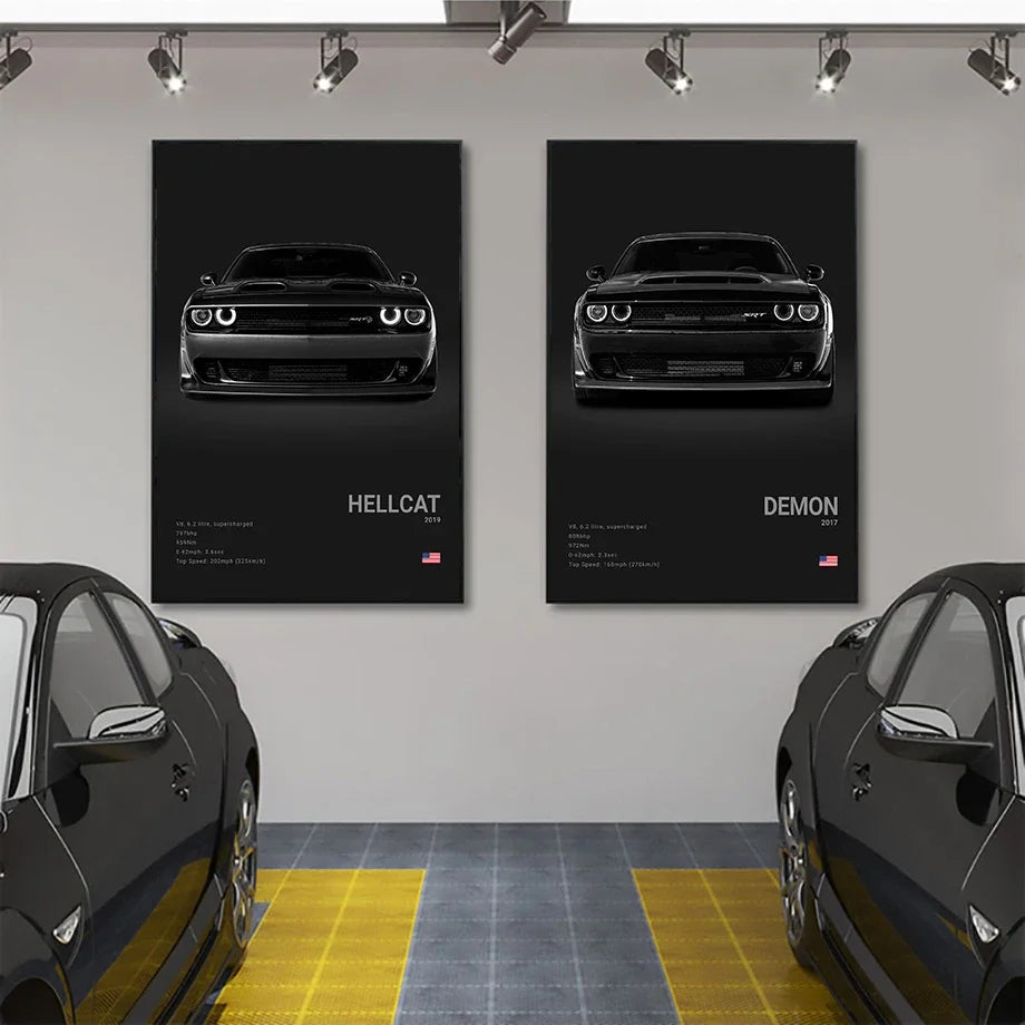 German Luxury Cars Photography Poster – Audi RS3, R8, GTR, C8 Supercar & SUV Canvas Wall Art for Home & Office Decor