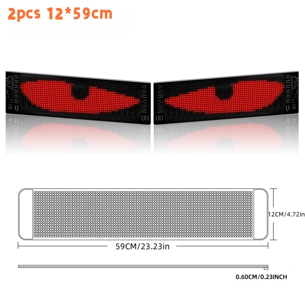 USB Dynamic Devil Eyes Truck Windshield Scrolling Advertising APP Bluetooth Control Automotive DIY LED Matrix Pixel Board Remote