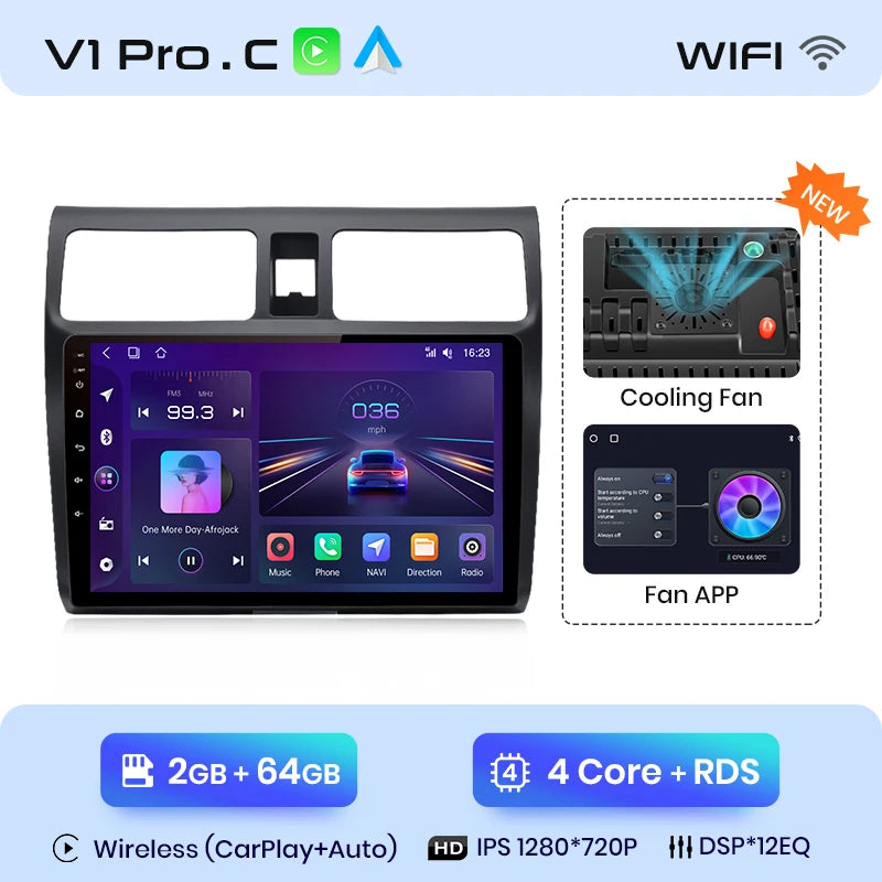 Junsun V1pro AI Voice 2 din Android Auto Radio For Suzuki Swift 2003 - 2010 Carplay 4G Car Multimedia GPS 2din autoradio