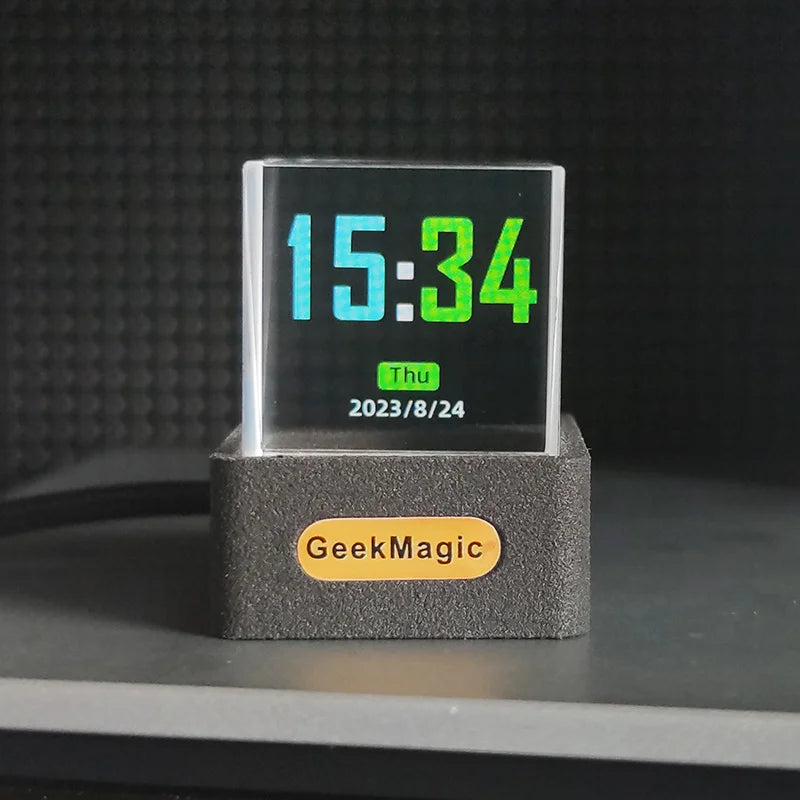 GeekMagic GIFTV Crystal Cube: Smart Holographic Weather Station & Digital Photo Display
