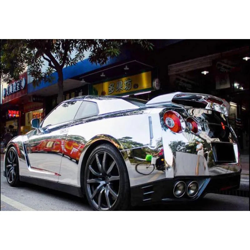 5meters Silver Vinyl Wrap Chrome Covering Film Car Stickers Motorcycle Wrapping Foil Body Bubble Electro Coating Film Sticker