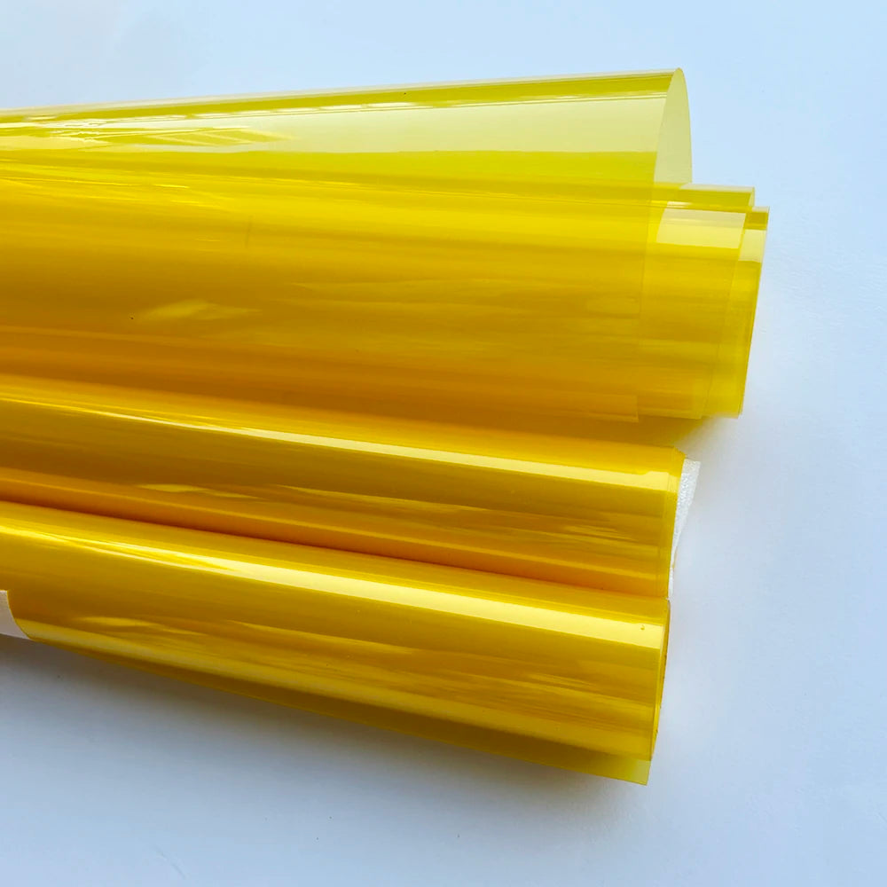 Yellow Auto Car Light Headlight Taillight Tint Vinyl Film Sticker Easy Stick Motorcycle Waterproof Film Diy Whole Car Decoration