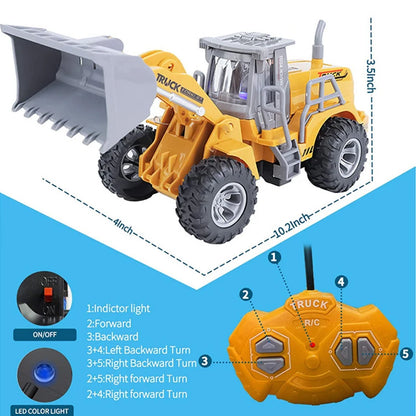 Rc Car Toys Truck 1:30 Wheel Shovel Loader 6CH 4WD Metal Remote Control Bulldozer Construction Vehicles For Boys Hobby Toy Gifts
