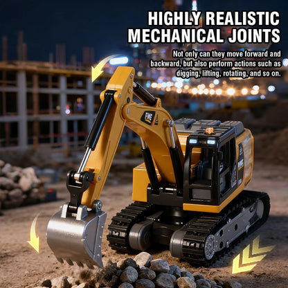 1/64 Mini RC Excavator Children's Toy Desktop Remote Control Truck Simulation Alloy Engineering Vehicle Toys Car Christmas Gifts