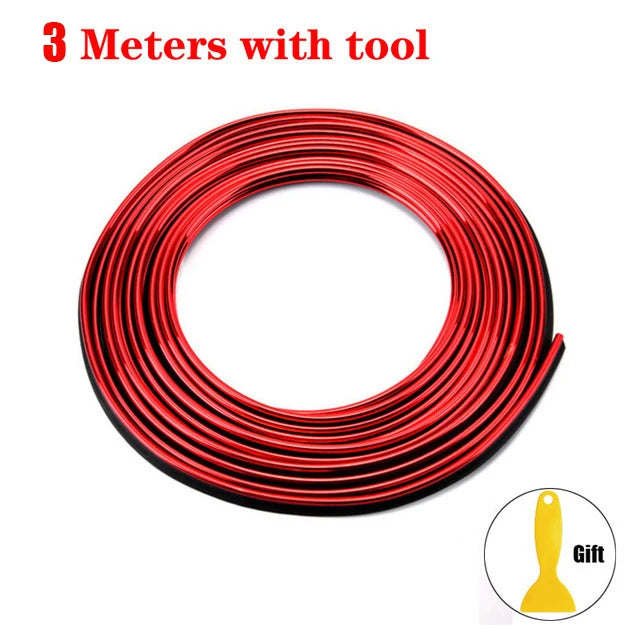 Universal Car Moulding Decoration Flexible Strips 5M/3M/1M Interior Auto Mouldings Car Cover Trim Dashboard Door Car-styling