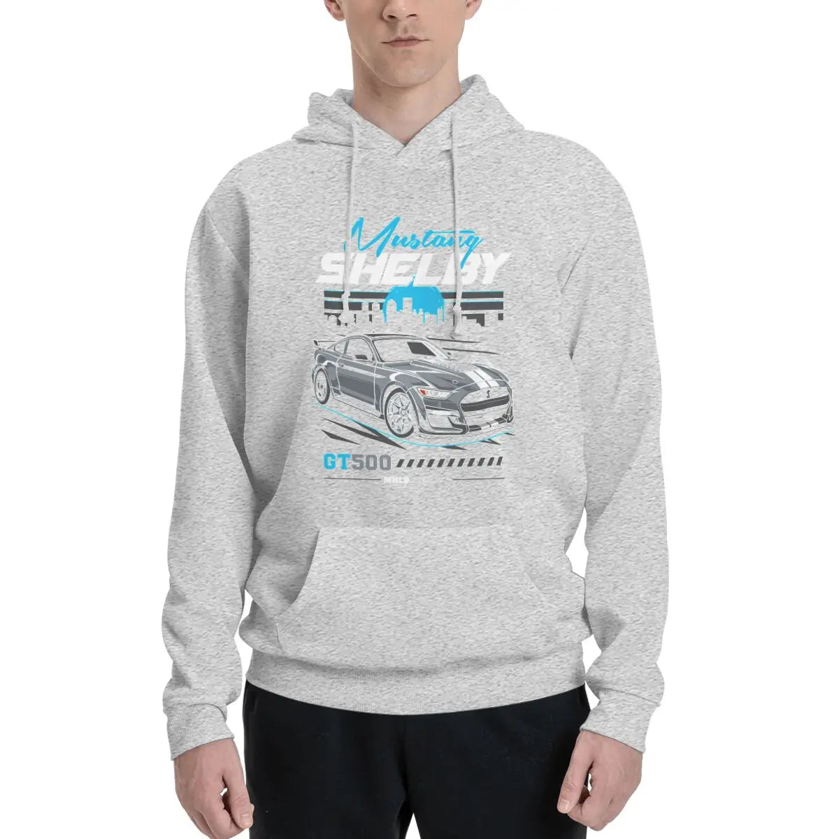 Shelby GT500 Car Drawing Hoodies Anime Oversized Hoodie Men's Clothes Hoodies For Women