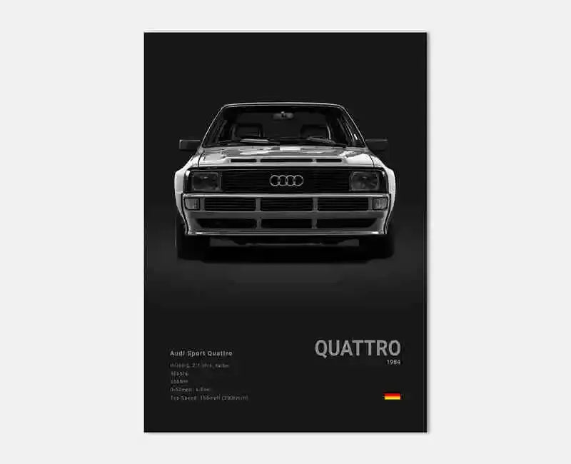 German Luxury Cars Photography Poster – Audi RS3, R8, GTR, C8 Supercar & SUV Canvas Wall Art for Home & Office Decor