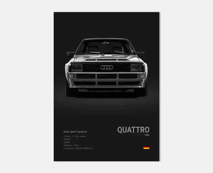 German Luxury Cars Photography Poster – Audi RS3, R8, GTR, C8 Supercar & SUV Canvas Wall Art for Home & Office Decor