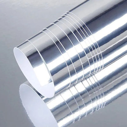 5meters Silver Vinyl Wrap Chrome Covering Film Car Stickers Motorcycle Wrapping Foil Body Bubble Electro Coating Film Sticker