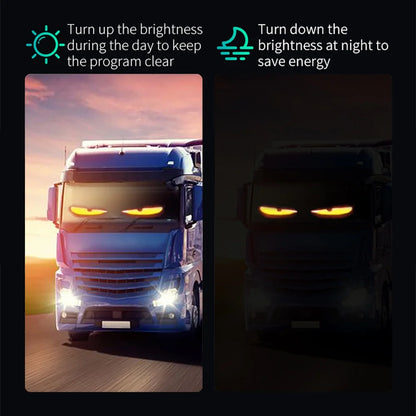 USB Dynamic Devil Eyes Truck Windshield Scrolling Advertising APP Bluetooth Control Automotive DIY LED Matrix Pixel Board Remote