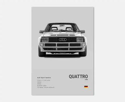 German Luxury Cars Photography Poster – Audi RS3, R8, GTR, C8 Supercar & SUV Canvas Wall Art for Home & Office Decor