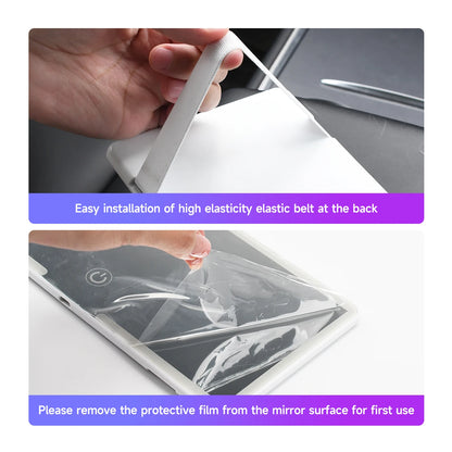 Car Sun Visor Vanity HD Mirror With LED Ultra Thin Three Gear Adjustment Car Interior Female Cosmetic Makeup Mirror For Women