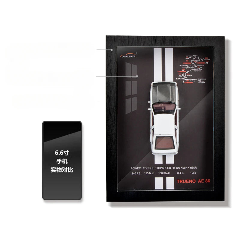Limited Edition Car Model Photo Frame -
1:32 Scale Porsche 911, LP780-4, Veyron, Camaro, AE86, Lykan 3D Stereoscopic Alloy collectibles