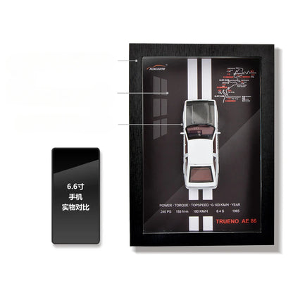 Limited Edition Car Model Photo Frame -
1:32 Scale Porsche 911, LP780-4, Veyron, Camaro, AE86, Lykan 3D Stereoscopic Alloy collectibles