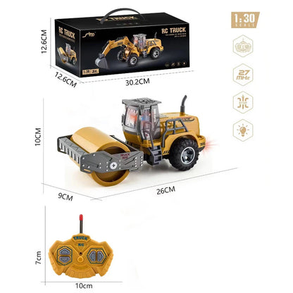 Rc Car Toys Truck 1:30 Wheel Shovel Loader 6CH 4WD Metal Remote Control Bulldozer Construction Vehicles For Boys Hobby Toy Gifts