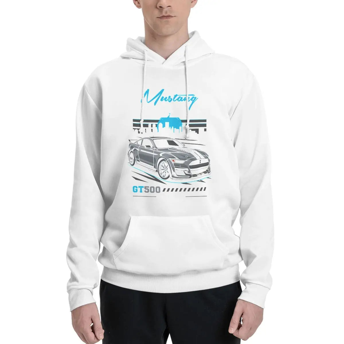 Shelby GT500 Car Drawing Hoodies Anime Oversized Hoodie Men's Clothes Hoodies For Women