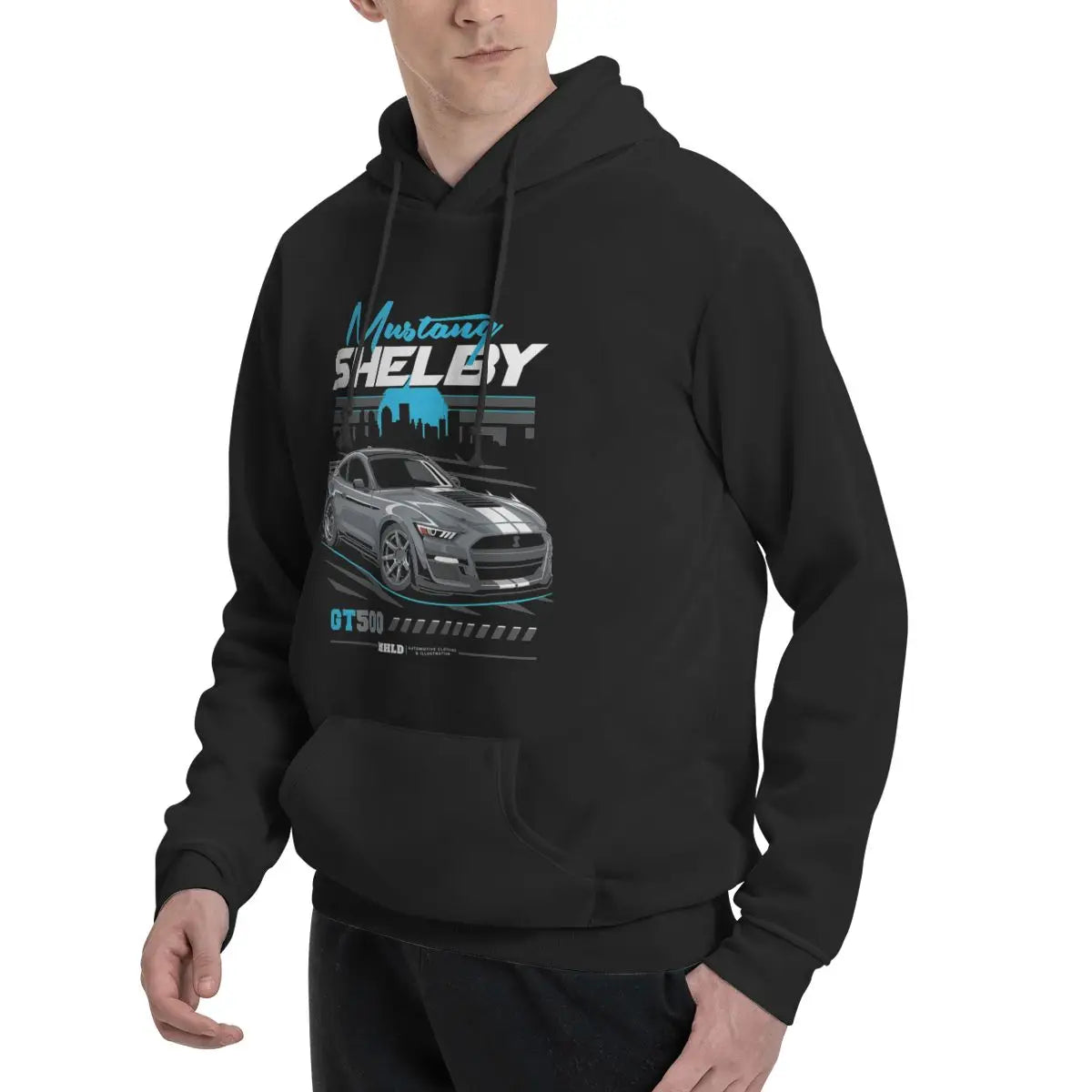Shelby GT500 Car Drawing Hoodies Anime Oversized Hoodie Men's Clothes Hoodies For Women