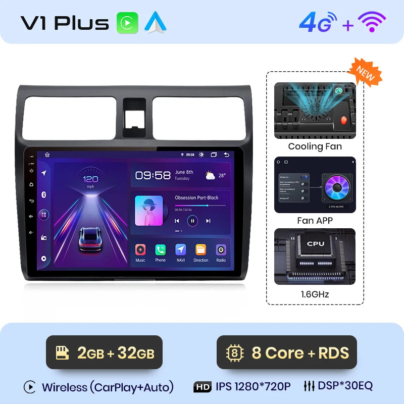 Junsun V1pro AI Voice 2 din Android Auto Radio For Suzuki Swift 2003 - 2010 Carplay 4G Car Multimedia GPS 2din autoradio