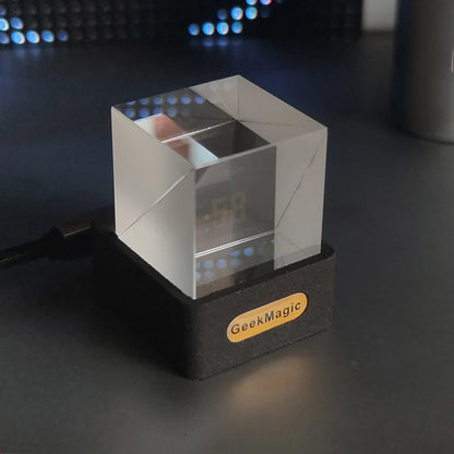 GeekMagic GIFTV Crystal Cube: Smart Holographic Weather Station & Digital Photo Display