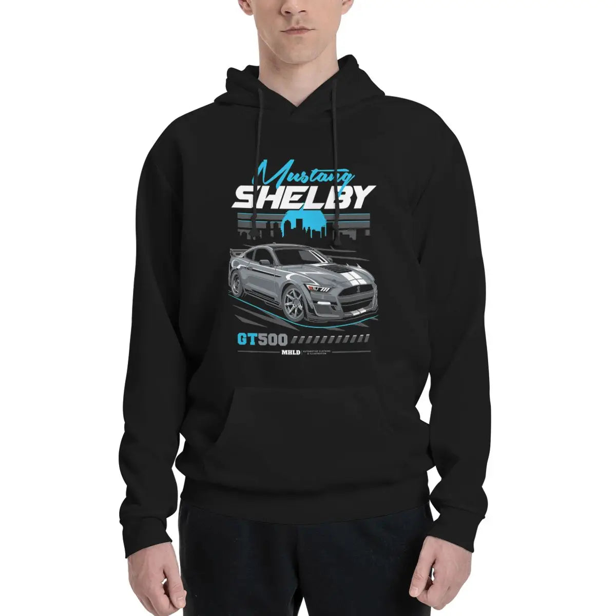 Shelby GT500 Car Drawing Hoodies Anime Oversized Hoodie Men's Clothes Hoodies For Women