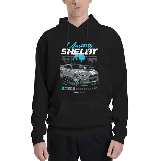 Shelby GT500 Car Drawing Hoodies Anime Oversized Hoodie Men's Clothes Hoodies For Women