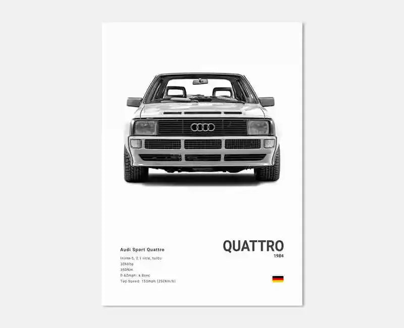 German Luxury Cars Photography Poster – Audi RS3, R8, GTR, C8 Supercar & SUV Canvas Wall Art for Home & Office Decor